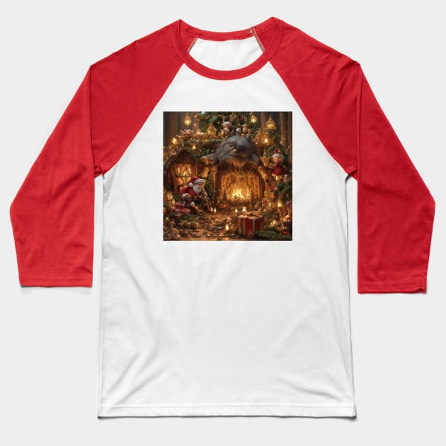 Merry christmas and santa claus Baseball T-Shirt by Aceplace Design